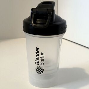 BlenderBottle Transparent with Black Lid and Shaker Ball Lightly Used